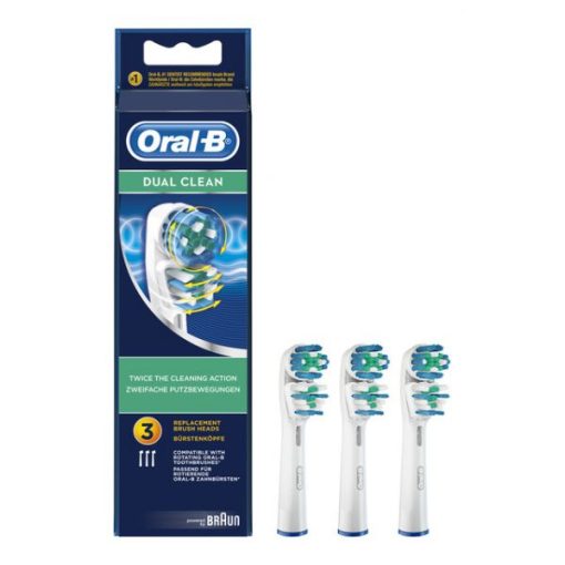 Set 3 rezerve periuta de dinti electrica Braun Oral-B Dual Clean, 64711702