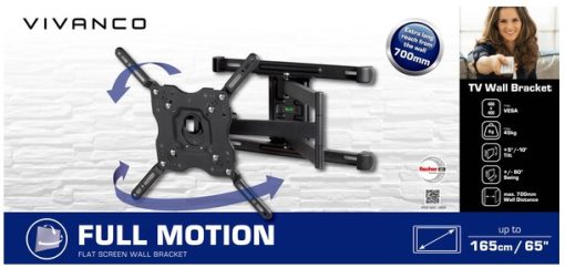 Suport profesional universal pentru TV, diagonale pana la 65", max 45 kg, Vivanco - imagine 2