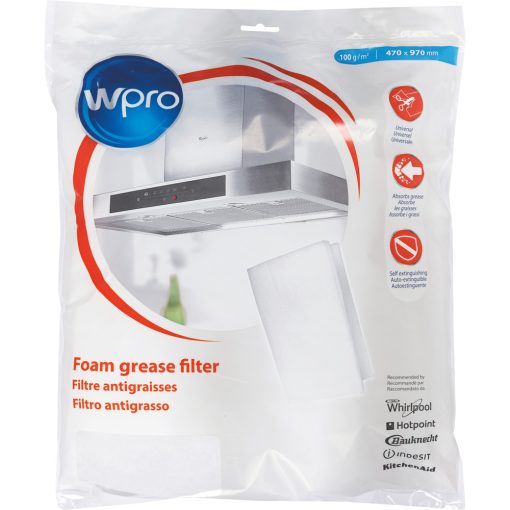 Filtru universal de spuma pentru hota, Wpro, 470 x 970 mm, C00382649, 484000008527