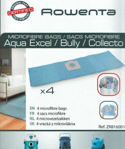 Set 4 saci microfibra Rowenta ZR816001 pentru aspiratoare seria Aqua Excel, Bully, Collecto