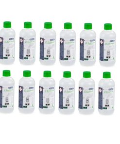 Set 12 flacoane solutie decalcifiere EcoDecalk pentru espressor DeLonghi, 12 x 500 ml, DLSC500