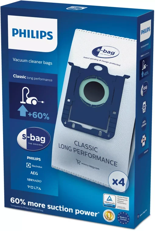Set 4 saci Long Performance pentru aspirator Philips, FC8021/03