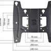 Suport profesional universal inclinabil si pivotant pentru TV, diagonale 19"-42", max 30 kg, One For All, WM4251 - imagine 3