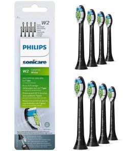 Set 8 rezerve periuta de dinti electrica Philips Sonicare W2 Optimal White, Negru, HX6068/13
