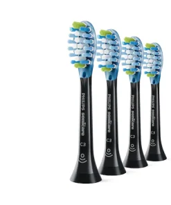 Set 4 rezerve periuta de dinti electrica Philips Sonicare C3 Premium Plaque Control, Negru, HX9044/33