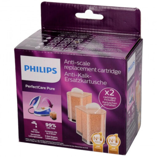 Set 2 cartuse anticalcar Puresteam pentru statie de calcat Philips, GC002/00